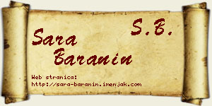 Sara Baranin vizit kartica